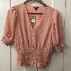 Express Blush Pink Button-Up Top